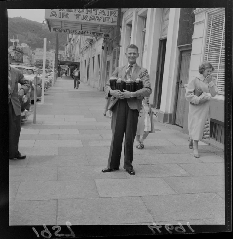 Image: Man prepared for election day with four beer flagons