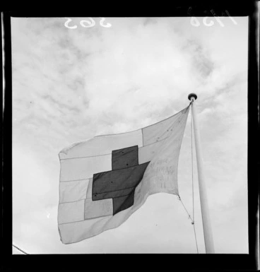 Image: Red Cross flag with signatures