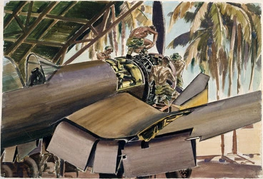 Image: Maintenance No. 1 SU, [RNZAF Corsair], Henderson Field, Lunga Point, Guadalcanal