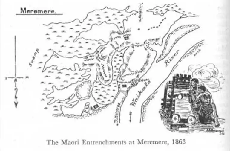 Image: The Maori Entrenchments at Meremere, 1863