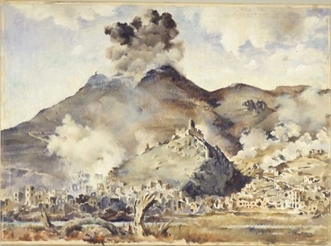 Image: Bombing of Cassino painting