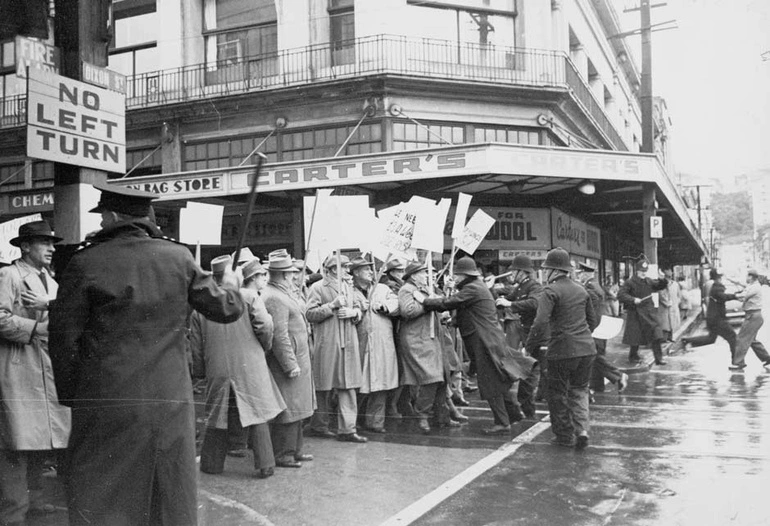 Image: Union march during 1951 waterfront dispute