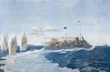 Image: HMS Achilles during the Battle of the River Plate