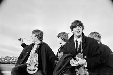 Image: The Beatles arrive in Wellington, 1964