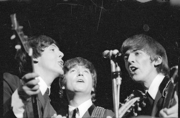 Image: The Beatles on stage, 1964
