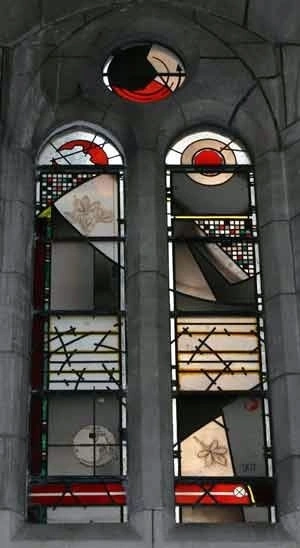 Image: Erebus disaster memorial windows at St Matthew's