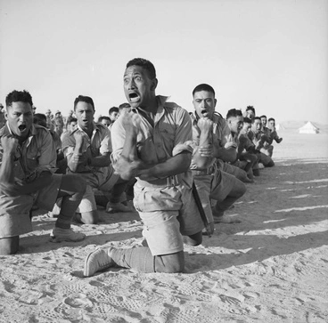Image: Maori Battalion haka in Egypt, 1941