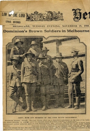 Image: Rarotongan soldiers visit Melbourne