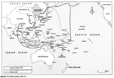 Image: Map of the Pacific theatre, 1941-1945