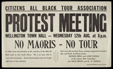 Image: 'No Maoris - No Tour' poster, 1959