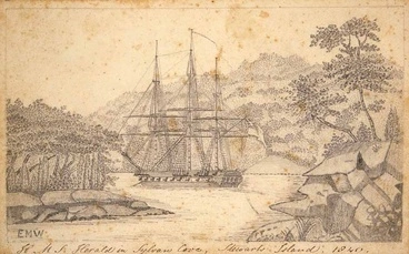 Image: HMS Herald at Stewart Island, 1840