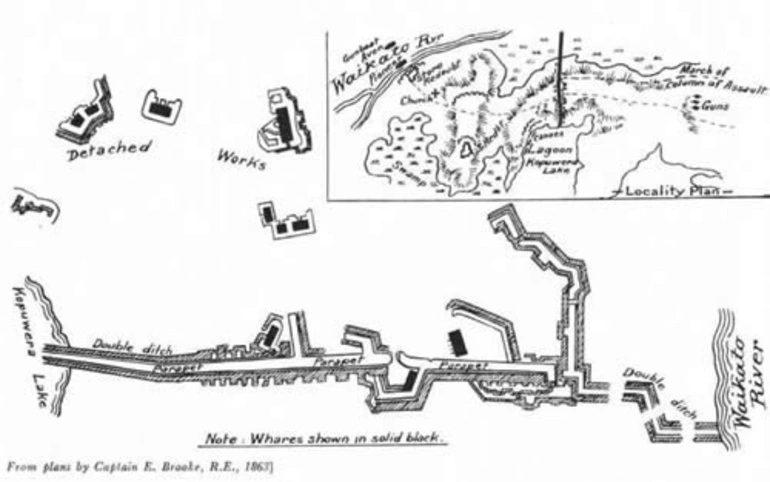 Image: Māori entrenchments at Rangiriri