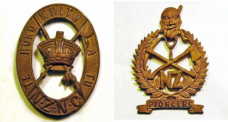 Image: Badges of Māori units in the First World War