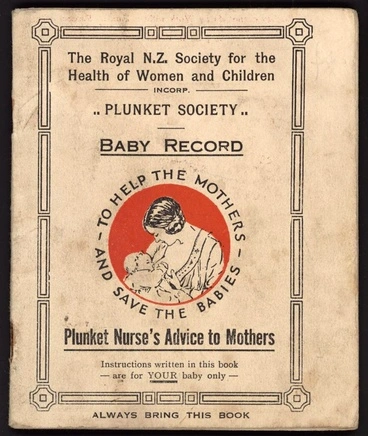 Image: Plunket Society baby booklet