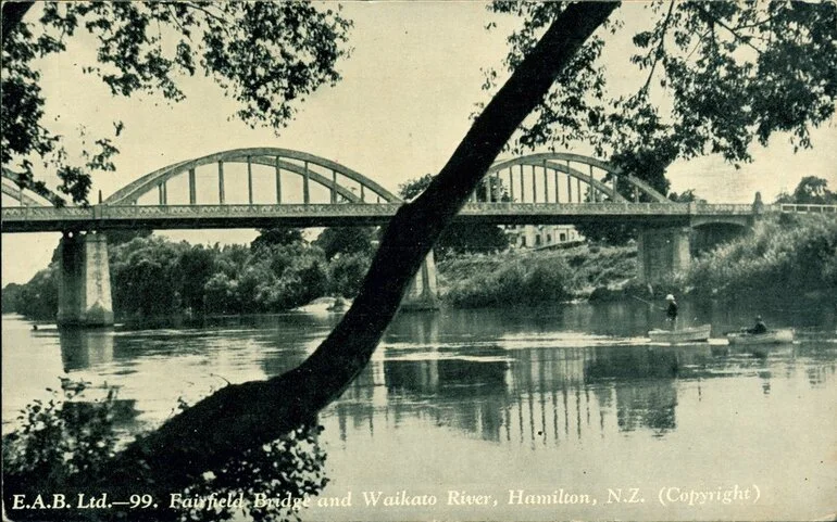 Image: Fairfield Bridge and Waikato River, Hamilton, N.Z.