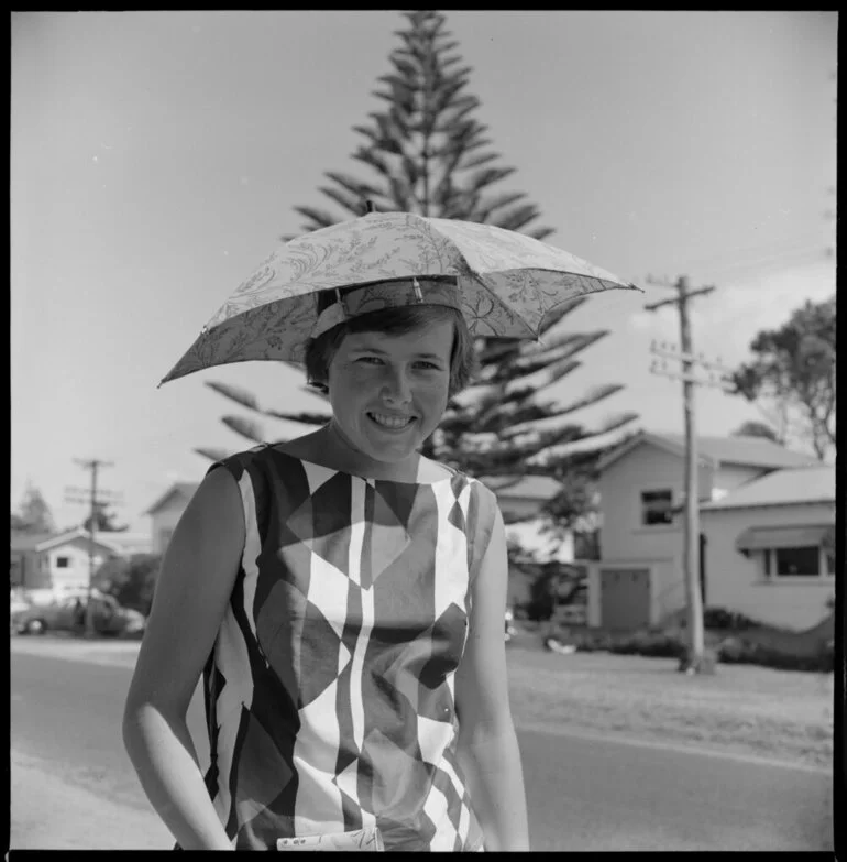 Image: Girl with umbrella hat