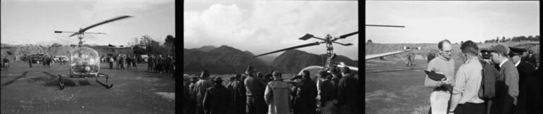 Image: 1963 Kaimai air disaster helicopter and search teams