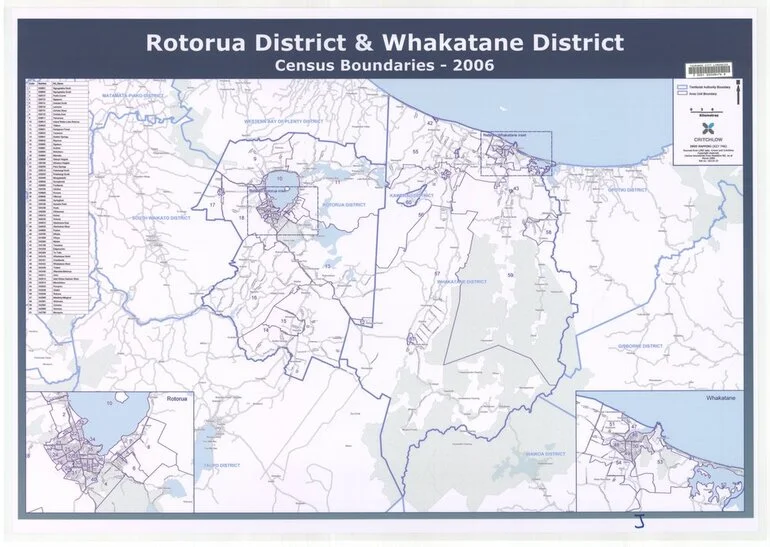 Image: Rotorua District & Whakatāne District - Census Boundaries 2006