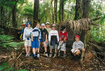 Image: Mount Primary children in bush at Aongatete camp 1994