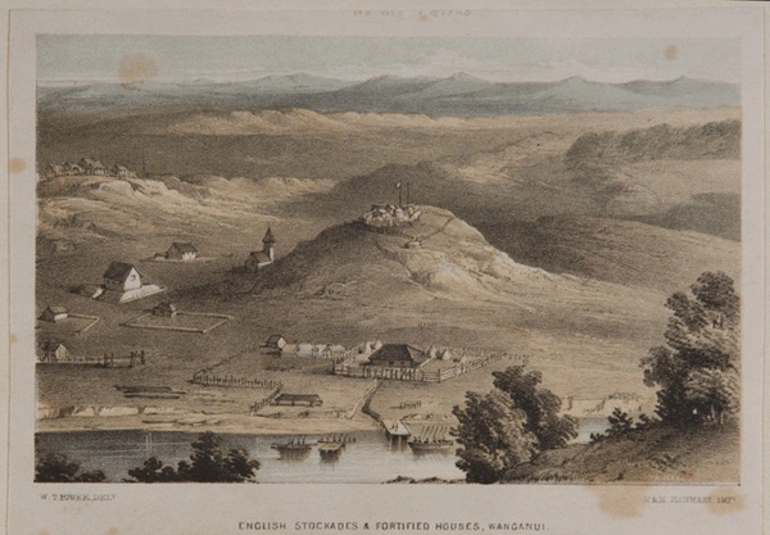 Image: English stockades & fortified houses, Wanganui.