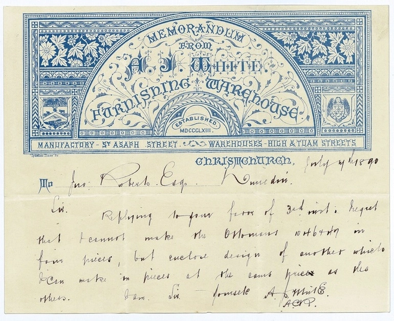 Image: A.J. White letterhead