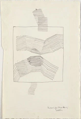 a: Drawing for black painting. b: Pen & ink drawings. Image: a: Drawing for black painting. b: Pen & ink drawings.