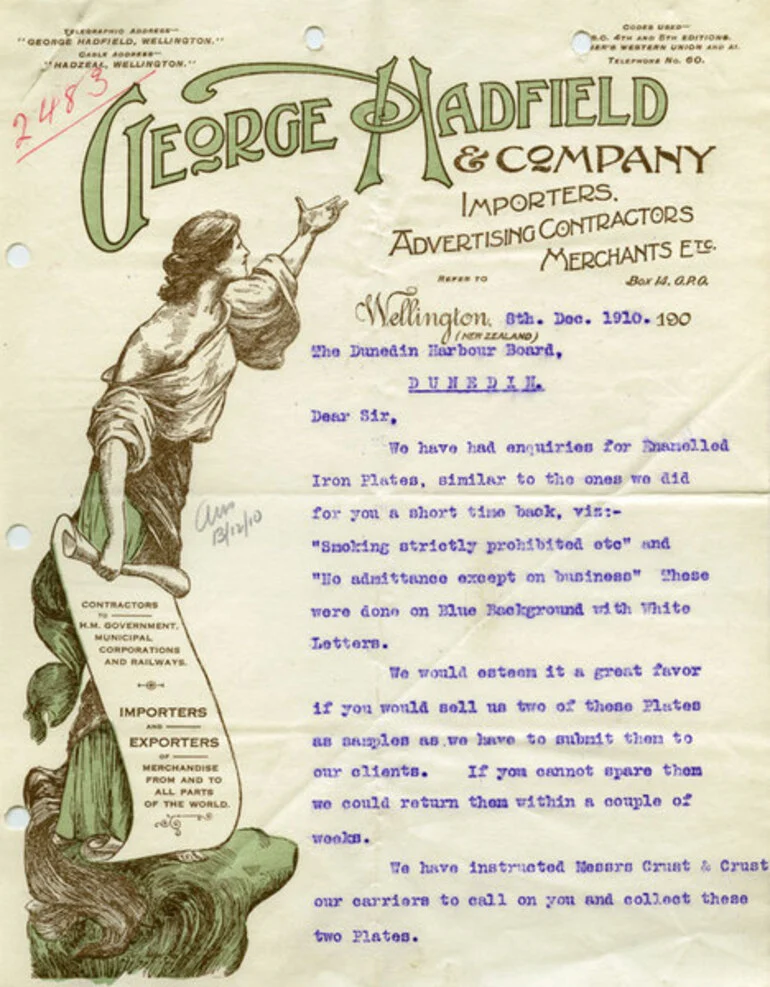 Image: George Hadfield & Company letterhead