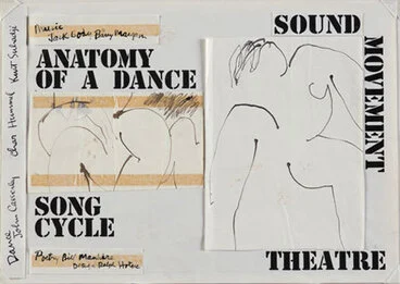 Image: Anatomy of a dance. Song cycle, sound, movement, theatre. Design for programme & poster.