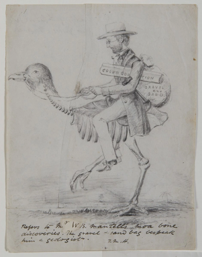 Image: Refers to Mr W.B. Mantell’s moa bone discoveries.