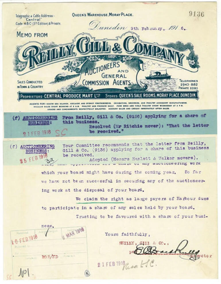 Image: Reilly, Gill & Company letterhead