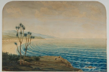 Image: The Ocean Beach, Dunedin. ca 1864.