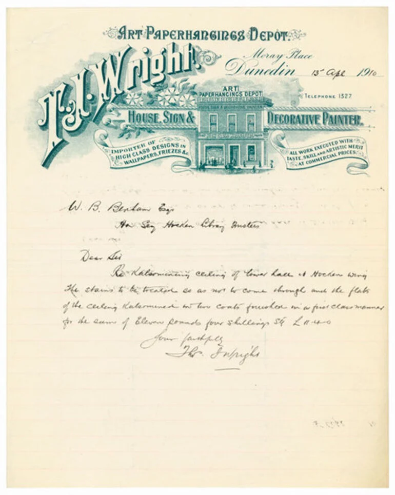 Image: T. J. Wright letterhead