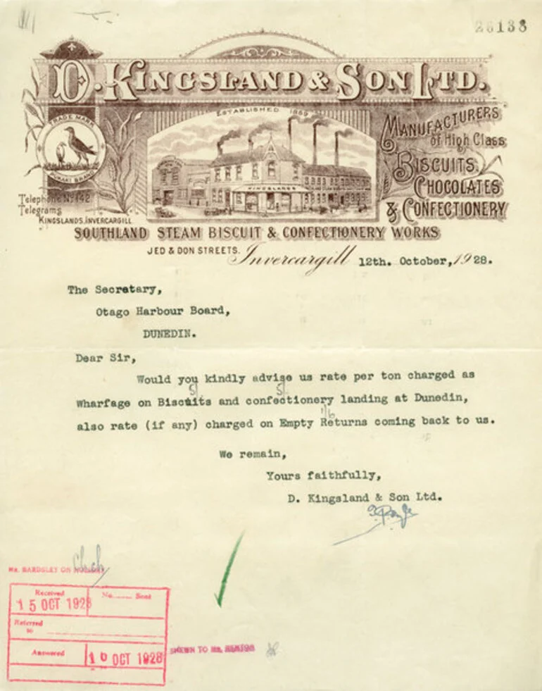 Image: D. Kingsland and Son Limited letterhead