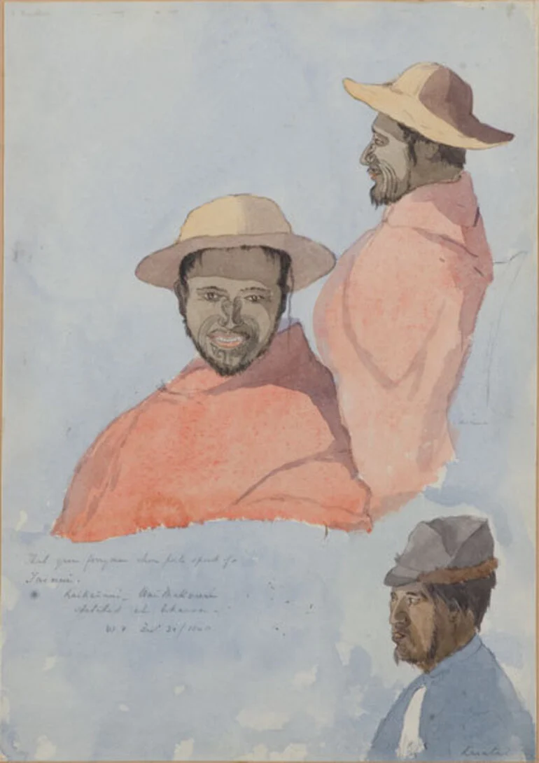Image: That grim ferryman whom poets speak of - Tainui. Kaikainui - Wai Makariri, sketched at Akaroa.