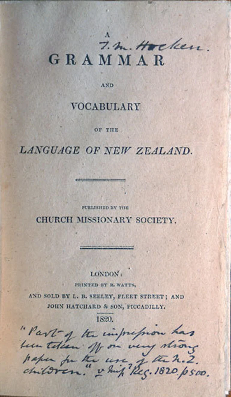 Image: A Grammar and vocabulary of the language of New Zealand.