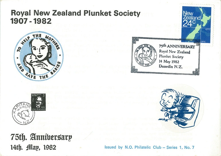Image: Royal New Zealand Plunket Society 1907-1982 First Day cover