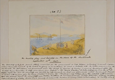 Image: The British flag first hoisted on the shore of the Waitemata, September 18th, 1840.