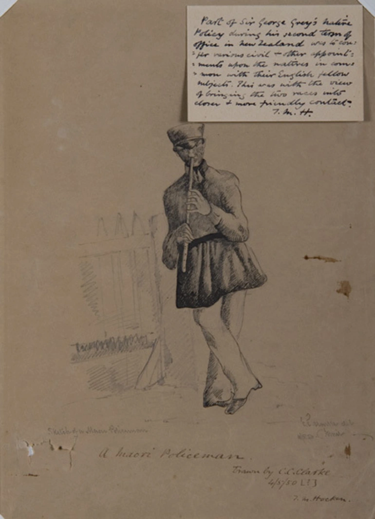 Image: Sketch of a Maori policeman. 1850.