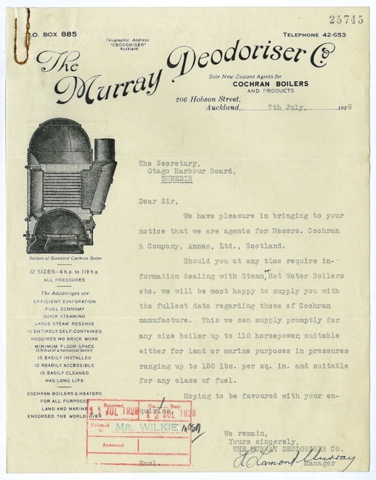 Image: Murray Deodoriser Company letterhead