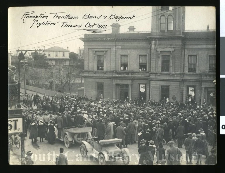 Image: Reception Trentham Band and Bayonet Fighters, Timaru, 1918