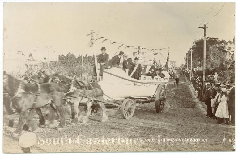 Image: The Coronation Procession Timaru.Heroes of the Wrecks. WF No3