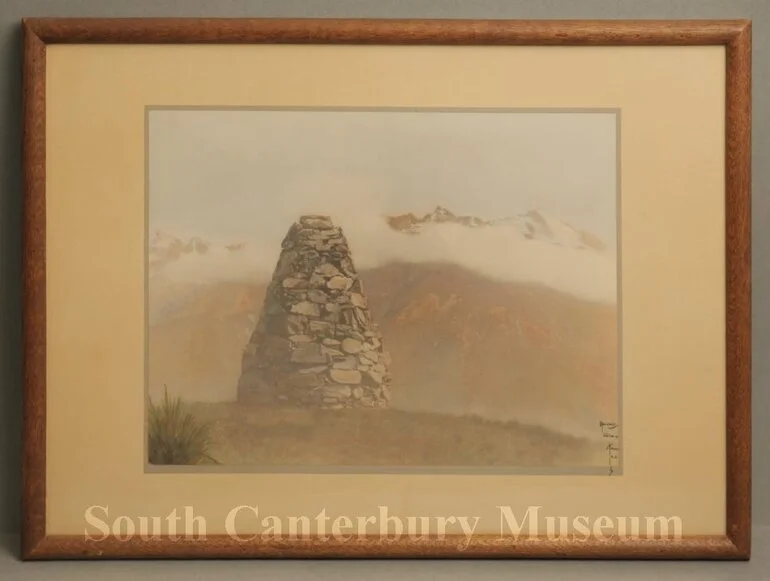 Image: Catherine Burnett memorial cairn, Mount Cook Station