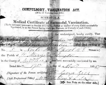 Vaccination certificate: Louisa Prentice Image: Vaccination certificate: Louisa Prentice
