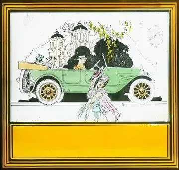 Oldsmobile Tourer car : glass slide Image: Oldsmobile Tourer car : glass slide