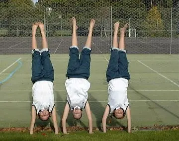 Solway College girls performing handstands Image: Solway College girls performing handstands