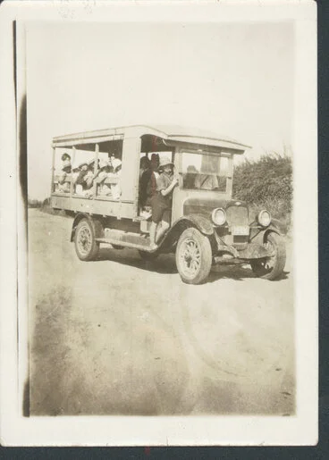 Image: Te Puke school bus c. 1930s