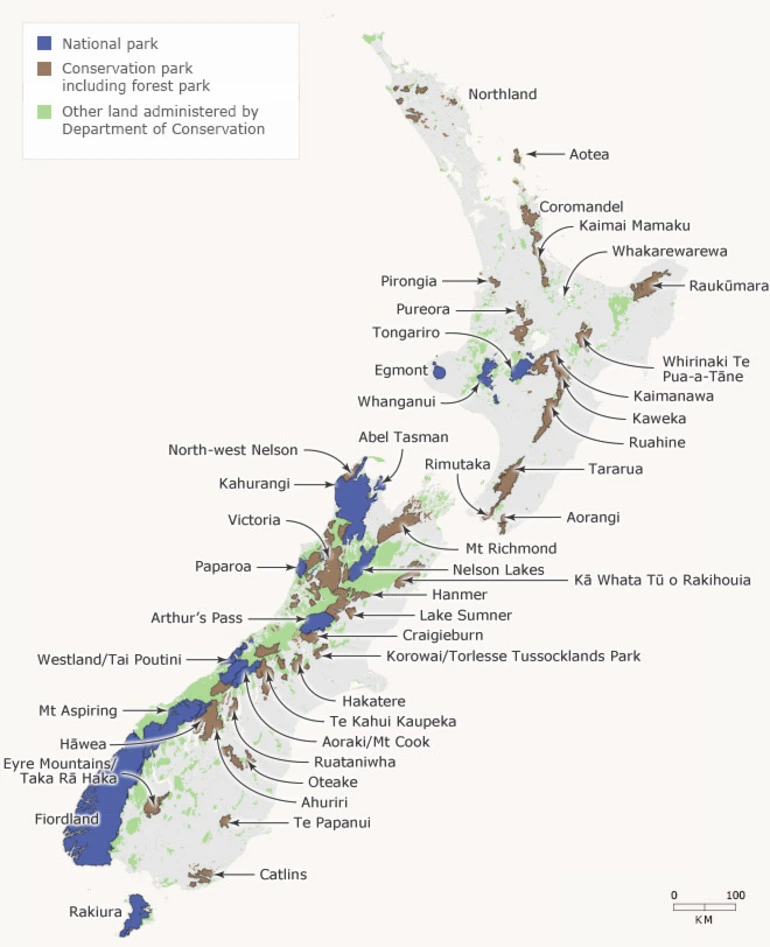 Image: Land administered by the Department of Conservation