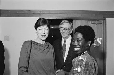 Image: Jeny and Allen Curnow with Mona Williams
