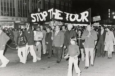 Image: Anti-tour protest in Palmerston North, 1981