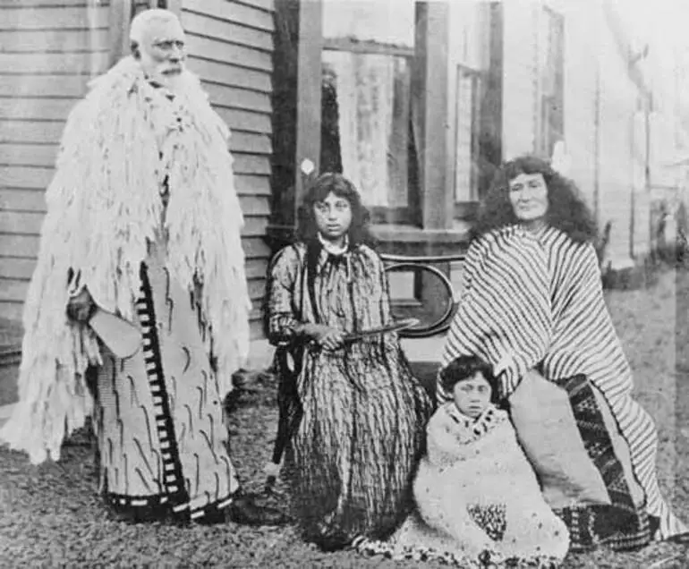 Image: Hōri Kerei Taiaroa, his wife and grandchildren